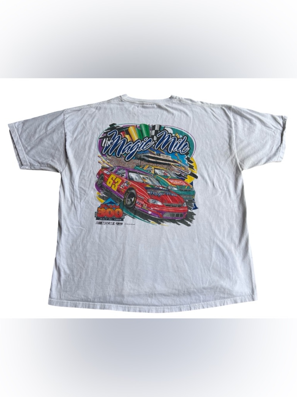 VTG ‘99 NASCAR Race Shirt Magic Mile Jiffy Lube 300 New Hampshire XL USA-Made